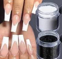 Superfine French Nail Glitter Powder, Black White Glitter Snow Design Nail Sugar Powder Shiny Effect Nail Glitter for Nail Art Flakes Pigment Dust ...
