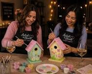 Paint and Sip Birdhouses