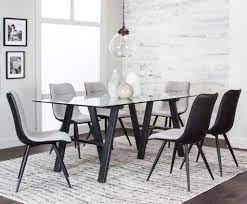 Find great, low priced dining room sets at big lots. Cramco Inc Tripoli G5721 779 Contemporary 7 Piece Dining Set With Glass Top Dining Table Lapeer Furniture Mattress Center Dining 7 Or More Piece Sets
