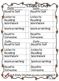 Daily Five Student Checklist Printable I Could Make This So