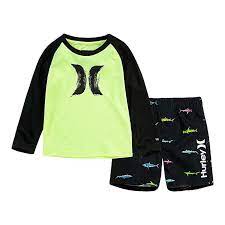 Hurley Baby Boys Swim Shark Swam Rash Guard Set Black Sport Chek
