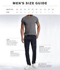 Mens Denim Size Guide Mavi Jeans