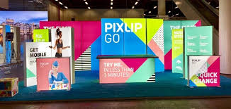 Flashy Exhibit Booth With Pixlip Go Displays At Fespa 2017 In Hamburg Mobiler Messestand Messestand Messe