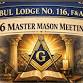 116 Master Masons at Cabul 116