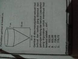 Pengrajin membuat topi dari karton dengan bentuk seperti tampak pada gambar. Luas Karton Yang Digunakan Untuk Membuat Topi Brainly Co Id