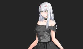A collection of the top 58 zero two phone wallpapers and backgrounds available for download for free. Hd Wallpaper Zero Two Darling In The Franxx Code 002 White Hair Black Dress Wallpaper Flare