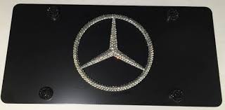 Mercedes Bling Emblem Black Vanity Front License Plate Frame Bling Emblem Bling License Plate Frames Black Vanity