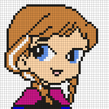 Anna Frozen Perler Bead Pattern Bead Sprite Anna Frozen Perler Bead Pattern Bead Sprite Stitchinga In 2020 Frozen Cross Stitch Pixel Art Pattern Canvas Patterns