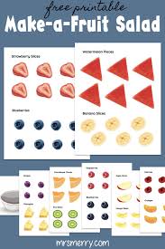 Free Kids Printables Build A Fruit Salad Indoor Kids Activities Mrs Merry Salads For Kids Kids Crafts Free Printables Free Kids