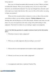 Making Judgements Worksheet Each worksheet is colorful, has examples, and space for students to write their responses. making judgements worksheet