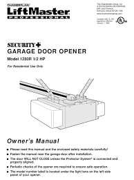 This video demonstrates how to adjust force on a liftmaster garage door opener with manual adjustment controls.0:00 adjusting the force on garage door. Chamberlain Liftmaster Security 1280r 1 2 Hp Owner S Manual Pdf Download Manualslib