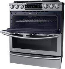 I am concerned about temperature control and evenness of heat. Samsung Ny63t8751ss 30 Inch Slide In Dual Fuel Smart Range With 5 Sealed Burners 6 3 Cu Ft Oven Capacity Air Fry Steam Self Clean Flex Duo Smart Dial Dual Fuel Ranges