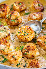 Pan Seared Scallops With Lemon Garlic Sauce Rezept Essensrezepte Jakobsmuscheln Rezept Gesunde Fischrezepte