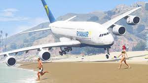 Airbus studies started in 1988 and the project was announced in 1990 to challenge the. A380 Ryanair Emergency Landing On The Beach Gta 5 Youtube