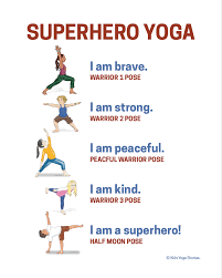 Superhero Yoga Poster Kids Yoga Poses Yoga For Kids Childrens Yoga