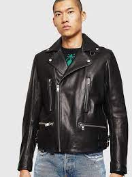 Diesel L Gotiv Biker Jacket With Metal Hardware Leather Jacket Men Leather Jacket Jackets