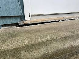 Curious what others would do in this situation. My neighbor asked me for  advice and help w this. It's about 1.5” +/- out -I think this is too large  for a sealant