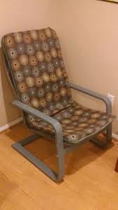 After Ikea Pello Chair With Medallion Print Slipcover Over A New Cushion Ikea Poang Chair Ikea Chair