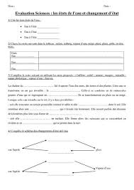 Les changements d'etat de l'eau la matière. Etats De L Eau Et Changement D Etat Ce2 Evaluation Evaluation Ce2 Etat De L Eau Ce2
