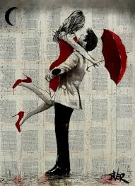 Red umbrella by loui jover shows a man and a woman kissing with their faces hidden by a red umbrella. Loui Jover On Twitter Flashbackfriday A Look At Popular Works Sold From The Rain Red Umbrella Series I Paint I Draw And I Do It Everyday New Works Coming Https T Co 5yv8marcen