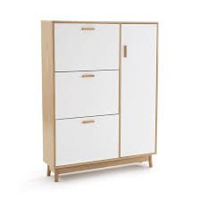 Meuble A Chaussures Sheldon 3 Abattants 1 Porte Shoe Cabinet Wall Mounted Coat Rack Coat And Shoe Rack