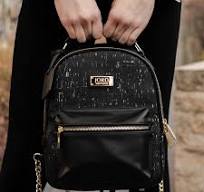 Binca Textured Black & Gold Zipper Backpack with Suberhide | JORD