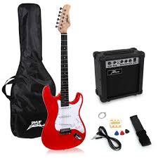 Pyle Pegkt15r Beginners Electric Guitar Kit Includes Amplifier Accessories Electric Guitar Kits Electric Guitar Acoustic Bass