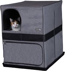 Pet Gear Prp Pawty Space Saver Cat Litter Box Enclosure Soft Charcoal Chewy Com