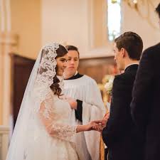 Catholic Wedding Bride Groom Nuptial Latin Mass Exchange Of Consent Marriage Vows Church St Benedict S Ca Catholic Wedding Catholic Bride Wedding