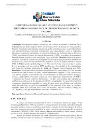 CARACTERIZAÇÃO DOS USUÁRIOS QUE PROCURAM ATENDIMENTO PSIQUIÁTRICO NA  POLICLÍNICA DE UM MUNICÍPIO NO SUL DE SANTA CATARINA