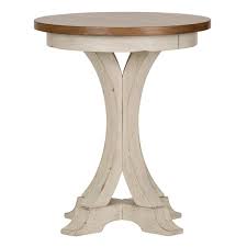 Kreutzer Solid Wood Pedestal End Table Round Chair Chair Side Table Wood Pedestal