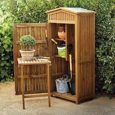 Outdoor benches are a great option and can seat multiple people. Teak Garden Storage Frontgate