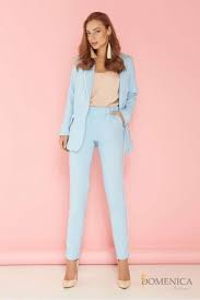 Classic Light Blue Pants And Jacket Set Wedding Women Pants Suit Bride Women Suit Business Pants Sui Blue In 2020 Pantsuits For Women Light Blue Pants Light Blue Suit