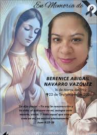 Nos unimos a la pena y acompañamos en su dolor a la familia y amigos de  BERENICE ABIGAIL NAVARRO VAZQUEZ 🕊️ San Sebastián Grupo Funerario