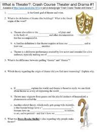 More definitions, origin and scrabble points Crash Course Theater And Drama 1 What Is Theater Worksheet Tpt