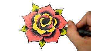 ♡ instant download tattoo design | simple rose design to download, print and get tattooed by your tattoo artist. How To Draw A Simple Rose Tattoo Design Youtube