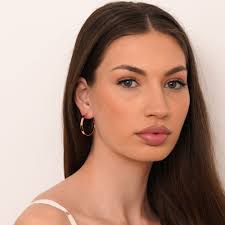 925 Sterling Silver Large Plain Hoop Earrings 30mm, Classic Circle Design,  Gold Plain Hoops, Perfect Earrings for Christmas and Girlfriend