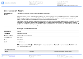Safety inspection procedure a) the inspection party: Site Inspection Report Free Template Sample And A Proven Format
