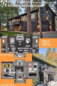 This collection of drive under house plans places the garage at a lower level than the main living areas. Plan 737002lvl Modern Barndominium House Plan With Two Bedroom Suites Rustic House Plans Barn House Plans Carriage House Plans