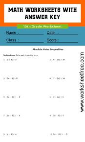 This worksheet is full of multiplication problems that your child should try to solve in one minute. 10th Grade Math Worksheets With Answer Key Grade 10 Worksheets Free
