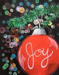 How To Paint An Ornament With Blurry Lights Tracie S Canvas Tutorials Diy Christmas Canvas Diy Christmas Paintings Christmas Canvas