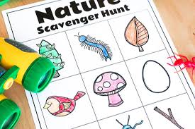 Downloadable fun free printable for children to learn about animals and nature. Download This Free Printable Nature Scavenger Hunt For Kids