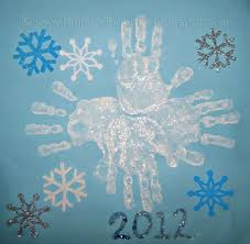 Handprint Snowflake Art Winter Crafts Handprint Crafts January Crafts