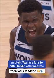 Ant was fired up 😤 #nba #basketball #anthonyedwards #stephcurry