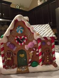 Painted Plaster Gingerbread House Christmas Village Toy Store Gingerbread House Template Christmas Village Houses