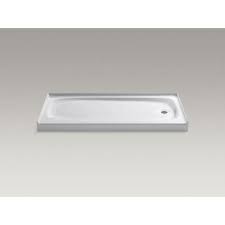 Kohler Salient 60 In X 30 In Single Threshold Shower Receptor In White K 9054 0 The Home Depot Shower Base Shower Receptors Shower