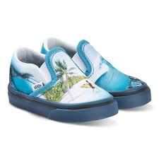 Molo Blue Surf Monster Print Vans X Molo Slip On Shoes