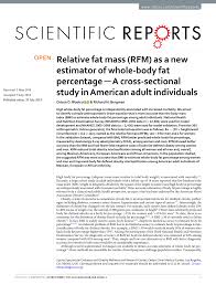 Pdf Relative Fat Mass Rfm As A New Estimator Of Whole