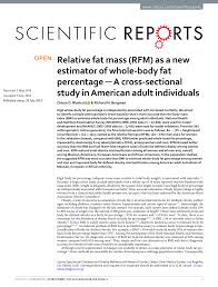 Pdf Relative Fat Mass Rfm As A New Estimator Of Whole