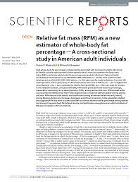 pdf relative fat mass rfm as a new estimator of whole